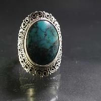 Turquoise Silver Ring [old Tibetan Turquoise]