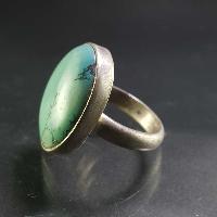 Turquoise Silver Ring [old Tibetan Turquoise]