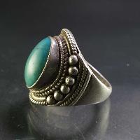 Turquoise Silver Ring [old Tibetan Turquoise]