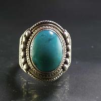 Turquoise Silver Ring [old Tibetan Turquoise]