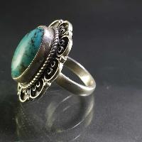 Turquoise Silver Ring [old Tibetan Turquoise]