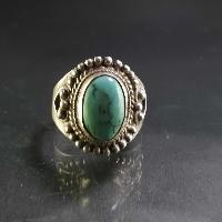 Turquoise Silver Ring [old Tibetan Turquoise]