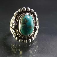 Turquoise Silver Ring [old Tibetan Turquoise]