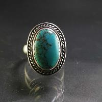 Turquoise Silver Ring [old Tibetan Turquoise]