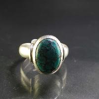 Turquoise Silver Ring [old Tibetan Turquoise]