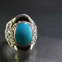 Turquoise Silver Ring [old Tibetan Turquoise]