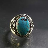 Turquoise Silver Ring [old Tibetan Turquoise]