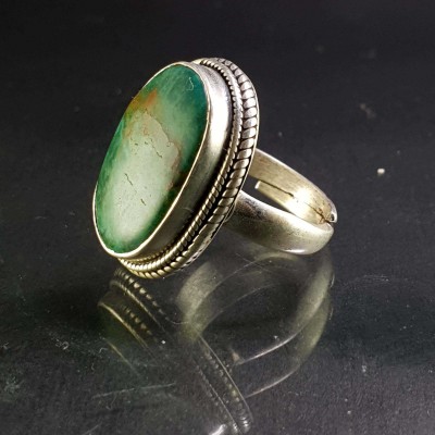 Turquoise Silver Ring [old Tibetan Turquoise]