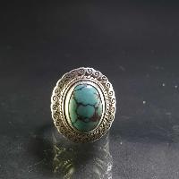 Turquoise Silver Ring [old Tibetan Turquoise]