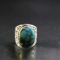 Turquoise Silver Ring [old Tibetan Turquoise]