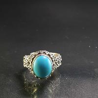 Turquoise Silver Ring [old Tibetan Turquoise]