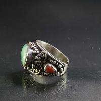 Turquoise Silver Ring [old Tibetan Turquoise]