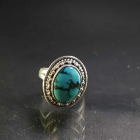 Turquoise Silver Ring [old Tibetan Turquoise]