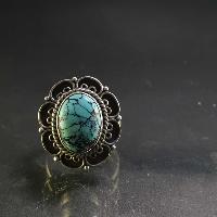 Turquoise Silver Ring [old Tibetan Turquoise]