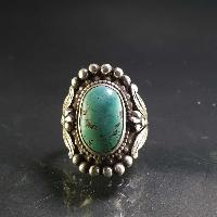 Turquoise Silver Ring [old Tibetan Turquoise]