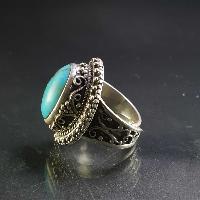 Turquoise Silver Ring [old Tibetan Turquoise]