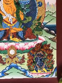 Tibetan Thangka Of Manjushri With [real Gold]