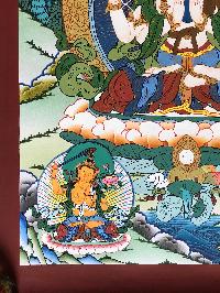 Tibetan Thangka Of Chenrezig With [real Gold], Aka [kharcheri, Avalokitesvara]