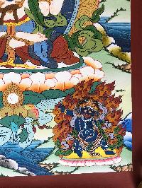 Tibetan Thangka Of Chenrezig With [real Gold], Aka [kharcheri, Avalokitesvara]