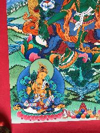 Tibetan Thangka Of Green Tara With [real Gold]