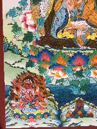 Tibetan Thangka Of Padmasambhava With [real Gold], Aka [guru Rinpoche]