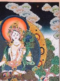 Tibetan Thangka Of White Tara