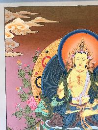 Tibetan Thangka Of Vajrasattva [light Color], Real Gold