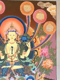 Tibetan Thangka Of Avalokiteshvara Chenrezig