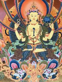 Tibetan Thangka Of Avalokiteshvara Chenrezig