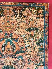 Tibetan Thangka Of Buddha Life Story