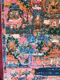 Tibetan Thangka Of Buddha Life Story