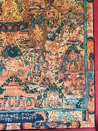 Tibetan Thangka Of Buddha Life Story