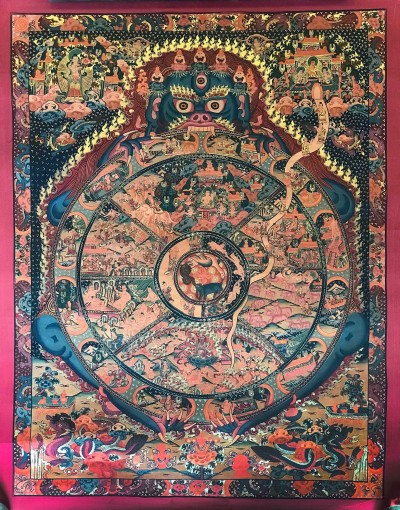 Tibetan Thangka Of Wheel Of Life - Bhavacakra - Reduk