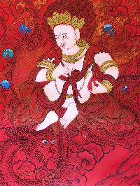 Tibetan Thangka Of White Jambal, [red]
