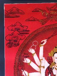 Tibetan Thangka Of Chundi [red], [cundi, Chandi]