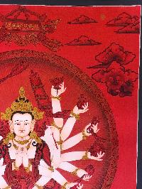 Tibetan Thangka Of Chundi [red], [cundi, Chandi]