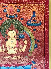 Tibetan Thangka Of Chenrezig, Avalokitesvara