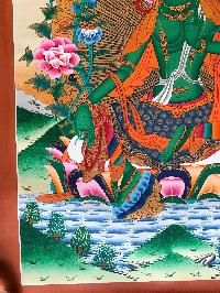 Tibetan Thangka Of Green Tara