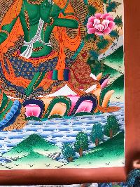 Tibetan Thangka Of Green Tara