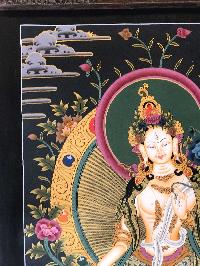 Tibetan Thangka Of White Tara