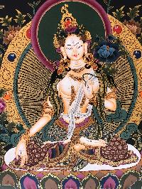 Tibetan Thangka Of White Tara