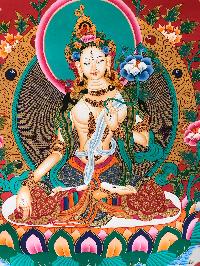 Tibetan Thangka Of White Tara