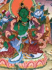 Tibetan Thangka Of Green Tara