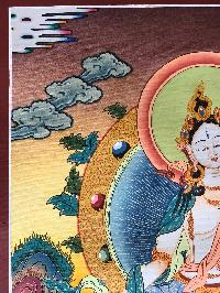 Tibetan Thangka Of Green Tara