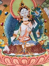 Tibetan Thangka Of Green Tara