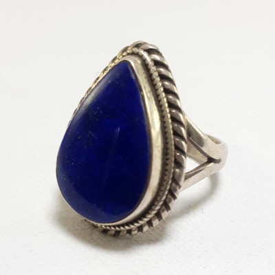 Nepali Silver Ring With Lapis Lazuli