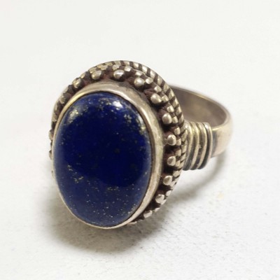 Nepali Silver Ring With Lapis Lazuli