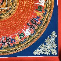 Tibetan Mantra Manda [blue On Red]