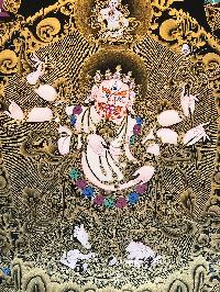 Tibetan Thangka Of White Mahakala