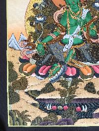 Tibetan Thangka Of Green Tara